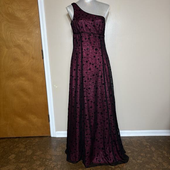 Vintage Morgan & Co Formal Gown Floral Mesh w/beaded Shawl Size 11/12 Whimsigoth - Picture 1 of 16